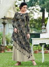Cream And Black Colour Latest Fancy Designer Wedding Wear Premium Jacquard Heavy Work Stylish Gown Collection 9006